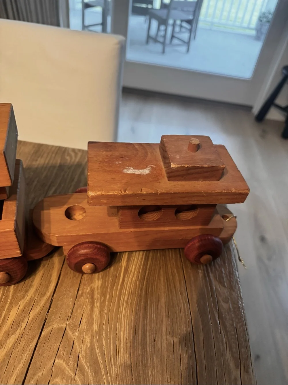 Vintage Montgomery Schoolhouse Wooden 5 Piece Train Large